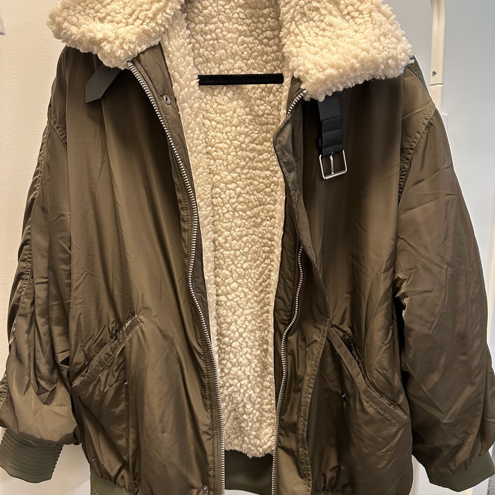 H&M Olive Green Jacket with Cream Lining